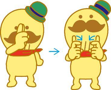 「こんにちは」を手話で表しています