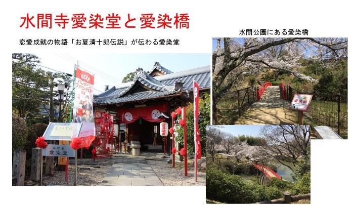 恋人の聖地水間寺愛染堂、愛染橋の写真