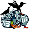 ゴミをあらすカラス
