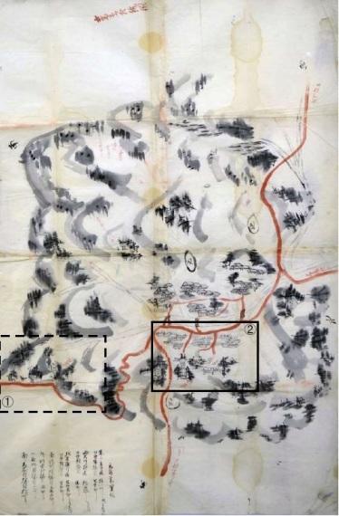 蕎原村絵図(蕎原小学校旧蔵文書)