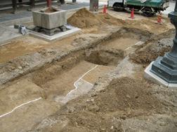 発見した堀と考えられる溝(平面)の写真
