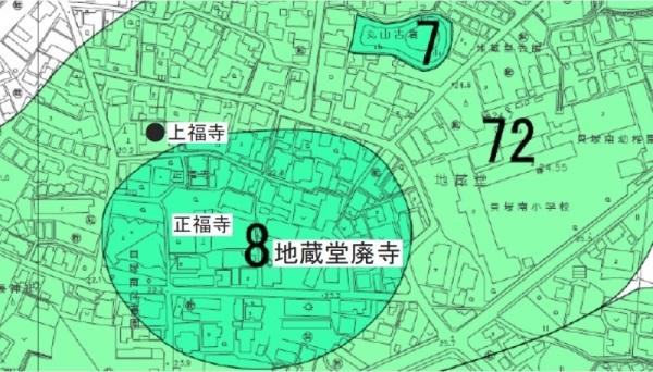 地蔵堂遺跡の配置図の写真