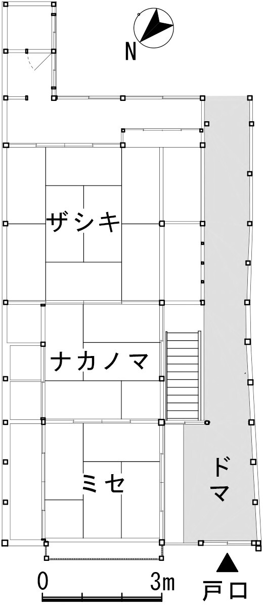 旧岡本家別邸の1階平面図