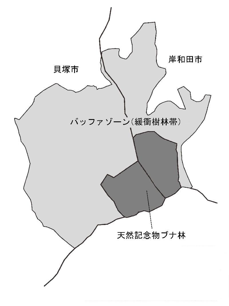 和泉葛城山ブナ林位置図の画像