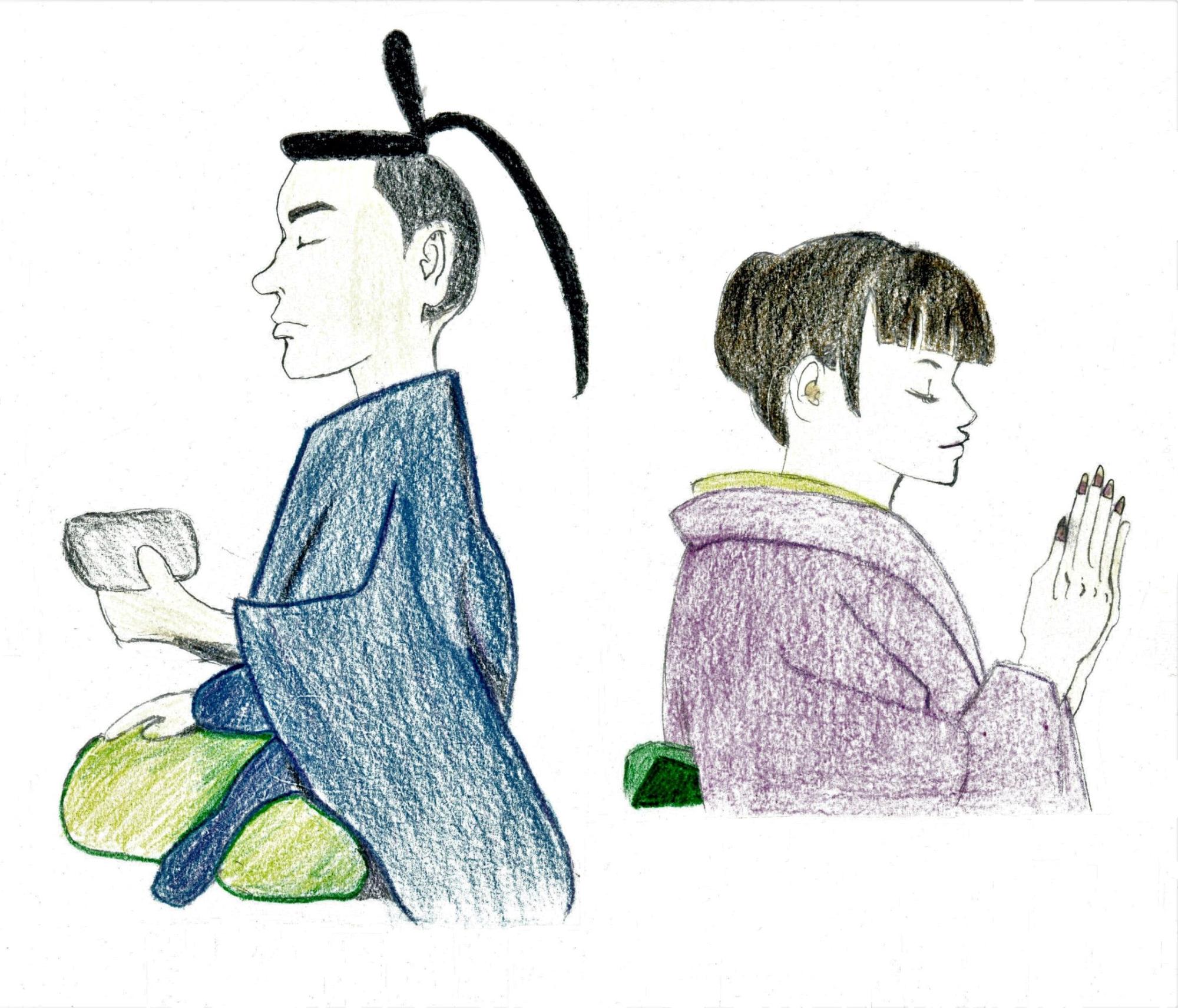 「お夏清十郎物語」の絵本の原画の一つ