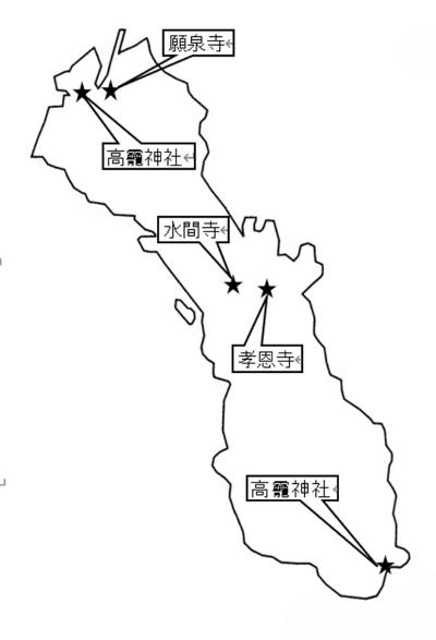 貝塚市内の竜の所在地