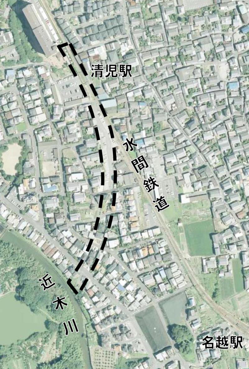 紀泉鉄道の線路が通る予定だった土地の写真