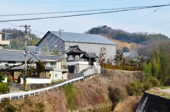 工事用の素屋根に覆われた国宝孝恩寺観音堂の写真