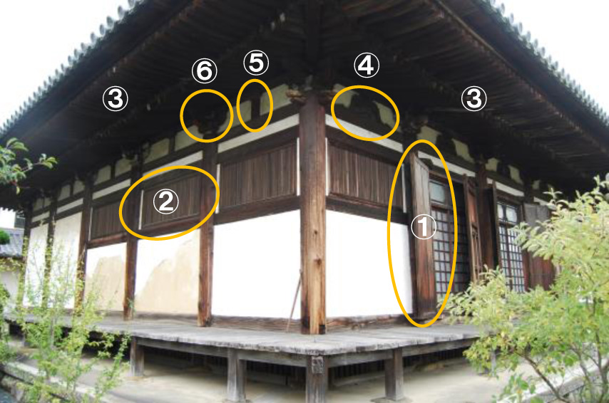 孝恩寺観音堂の正面および側面の写真