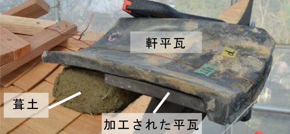 軒平瓦が葺かれている様子