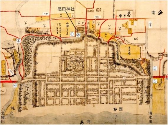 慶安元年4月付 貝塚寺内絵図(部分) 願泉寺所蔵