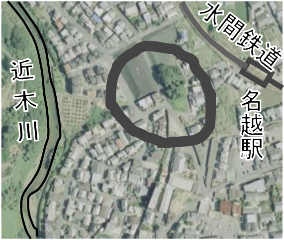 高井城跡周辺の変化がわかる航空写真