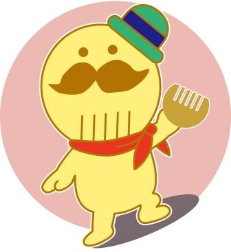 和泉櫛(つげ櫛)をもった「つげさん」のイラスト