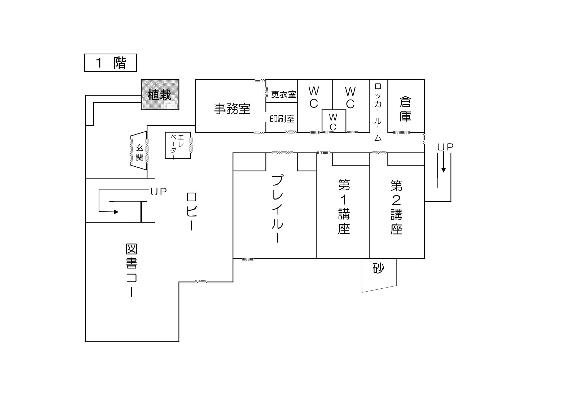 浜手地区公民館1階見取り図1階