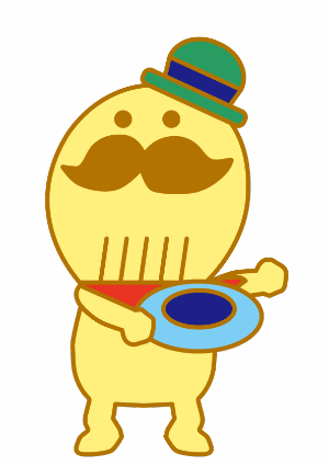 フライングディスクを持っているつげさんのイラスト