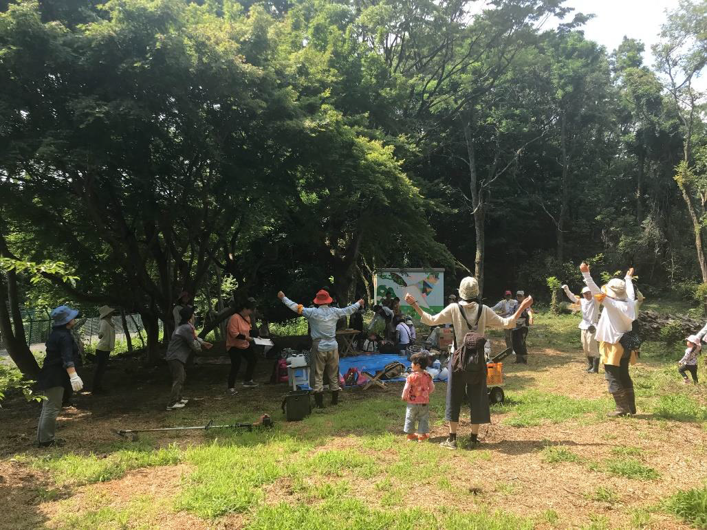 せんごくの杜さくらの会の体操風景