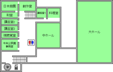貝塚市民文化会館2階見取り図