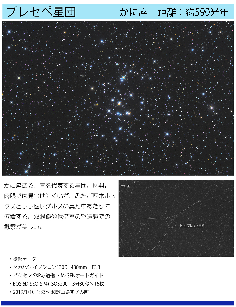 プレセぺ星団の天体写真