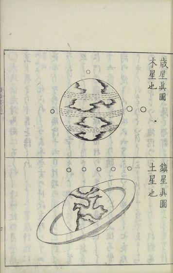 『閑田次筆』に掲載されている歳星および鎮星真図の写真