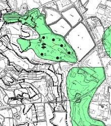 千石堀城とその周辺の遺跡地図の画像
