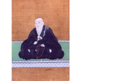 絹本著色（けんぽんちゃくしょく） 卜半斎了珍像（ぼくはんさいりょうちんぞう） 願泉寺所蔵の写真