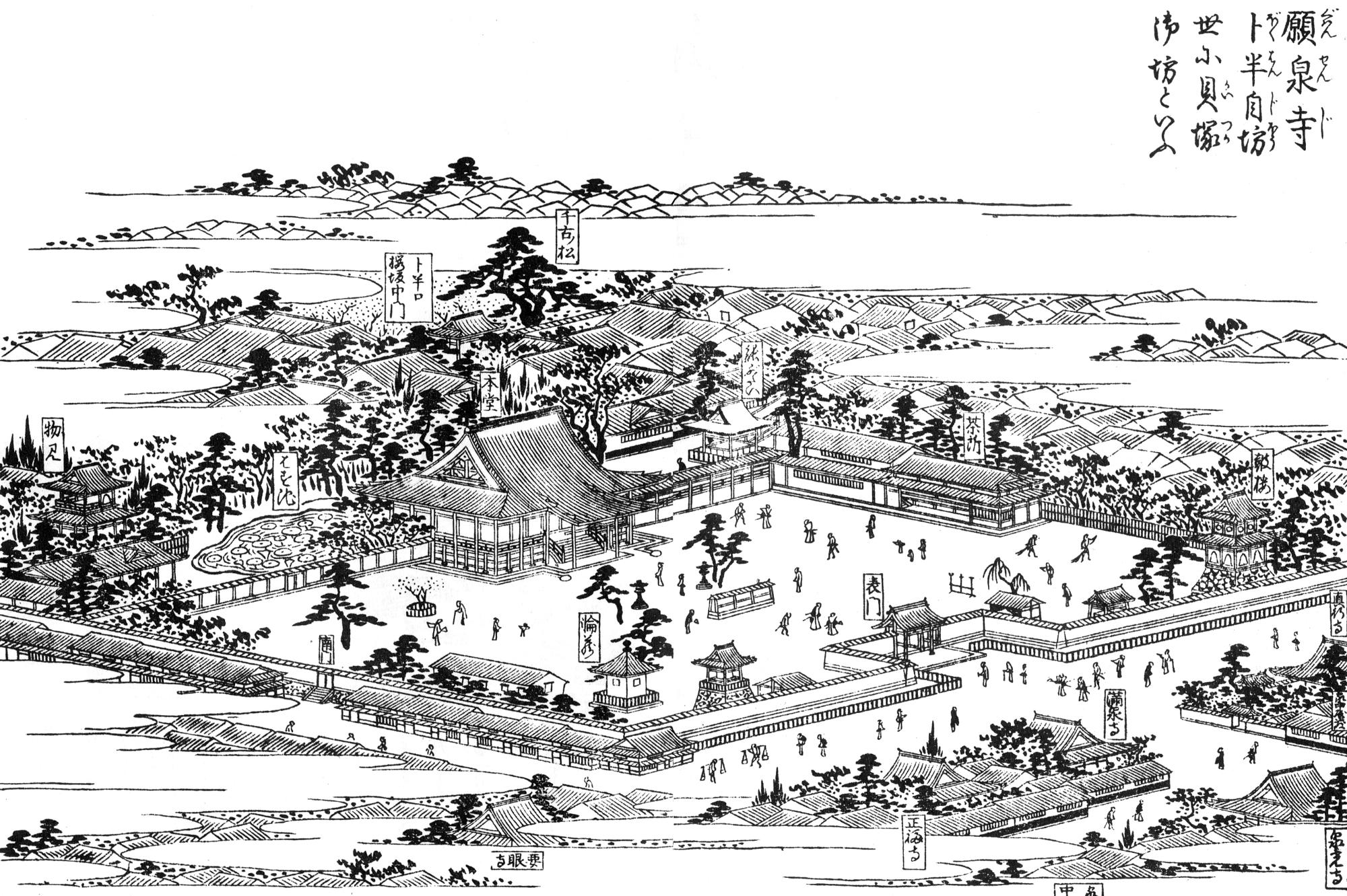 『和泉名所図会』に掲載された「願泉寺」の図の写真