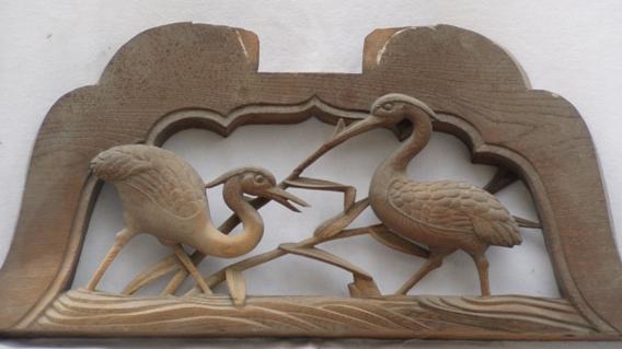 蟇股彫刻「鷺と葦」の写真