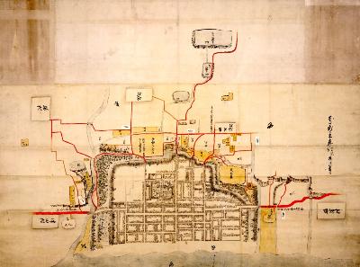 紙本著色  貝塚寺内絵図  願泉寺蔵の写真