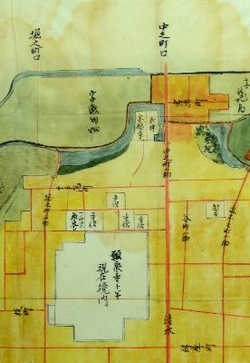 泉州貝塚卜半寺内絵図（部分）の写真