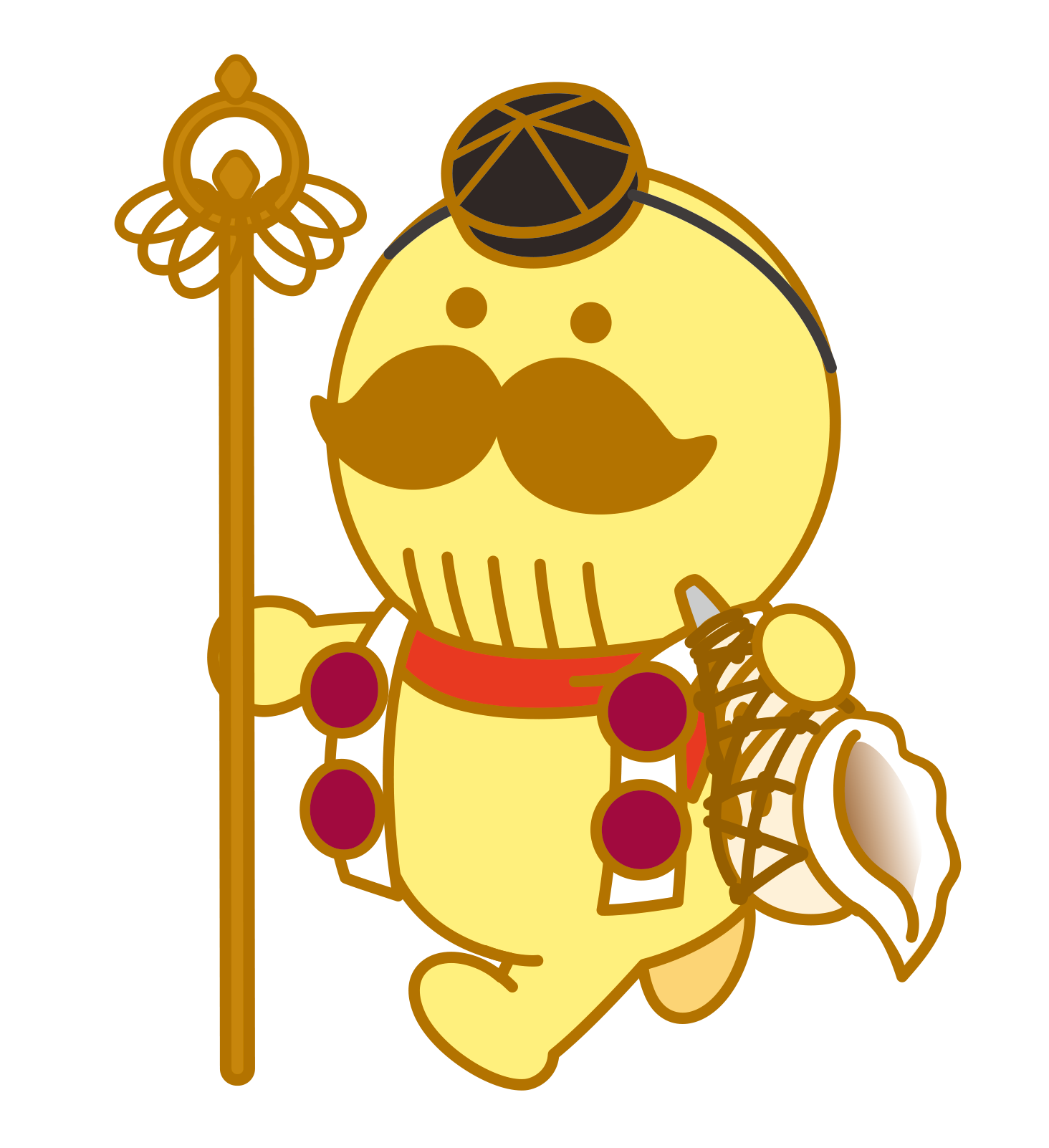 修験道の装束を着たつげさんです