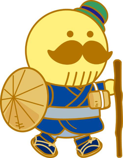 昔の旅人の装いをしたつげさんです。