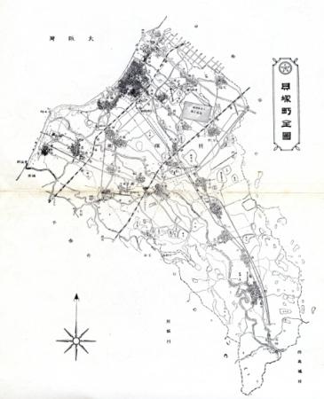 木島村編入当時の貝塚町全図の写真