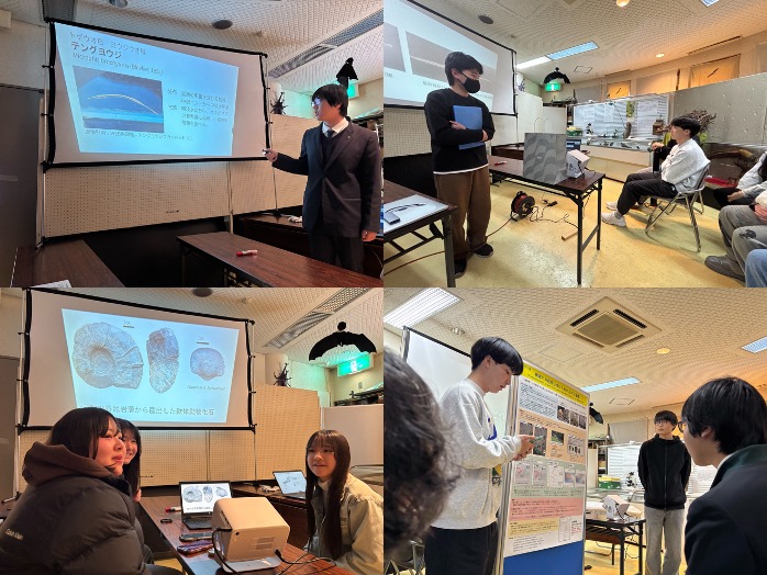 自然遊学館研究報告会2026で、発表者が調査研究活動の成果を参加者の方々の前で発表しているようす