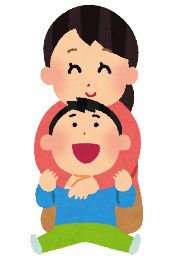 ママが子どもをハグしているイラスト