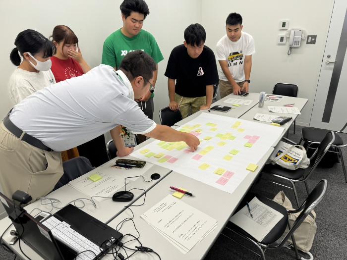 学生会議でグループワークをしている様子